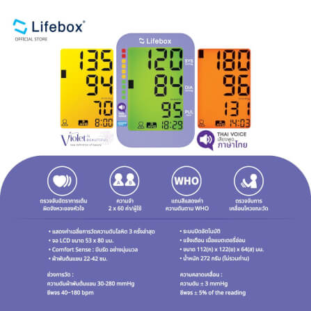 เครื่องวัดความดันโลหิต Lifebox L-BM03 TH_3